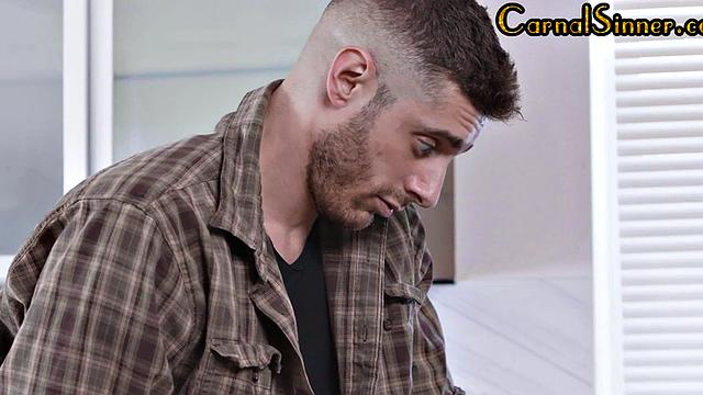 Big-titted sinful MILF gets smashed in the kitchen