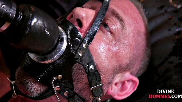 Pierced girl dominates hardtied incel