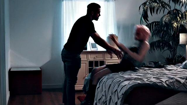 Inked trans drilled barebacked while riding boyfriend