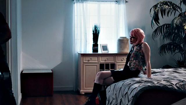 Inked trans drilled barebacked while riding boyfriend