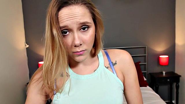 POV cocksucking slut spoils with deepthroat at home