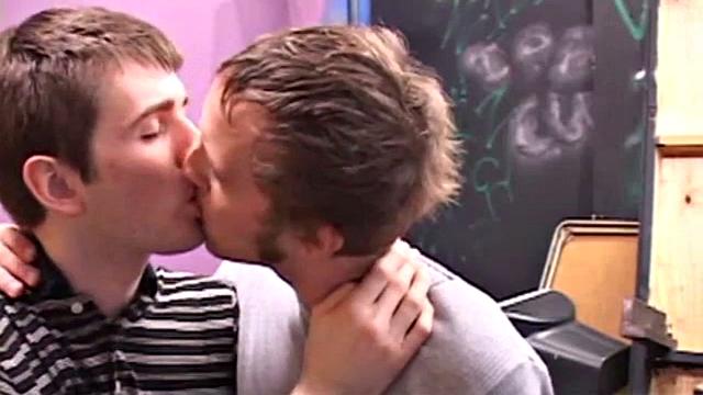 After making out, Dorian Jensen and James O'Neil strip and pleasure each other's cock. Dorian cums on James' face and receives a messy facial.