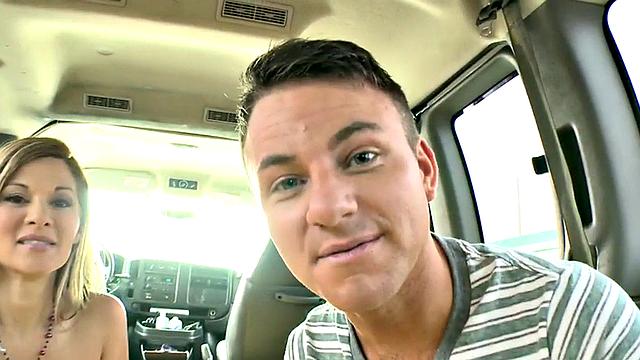 Blind dude deepthroating cock