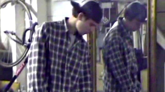 Jayden is skateboarding in his garage when he finds a porn magazine. He starts flipping through it while getting hard. Jayden strokes to the visual stimulation until he cums.