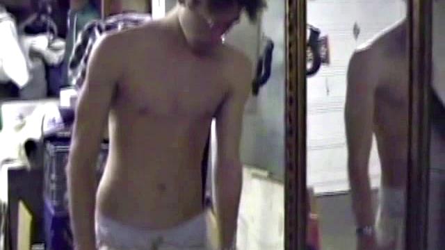 Jayden is skateboarding in his garage when he finds a porn magazine. He starts flipping through it while getting hard. Jayden strokes to the visual stimulation until he cums.