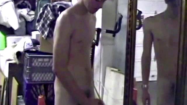 Jayden is skateboarding in his garage when he finds a porn magazine. He starts flipping through it while getting hard. Jayden strokes to the visual stimulation until he cums.