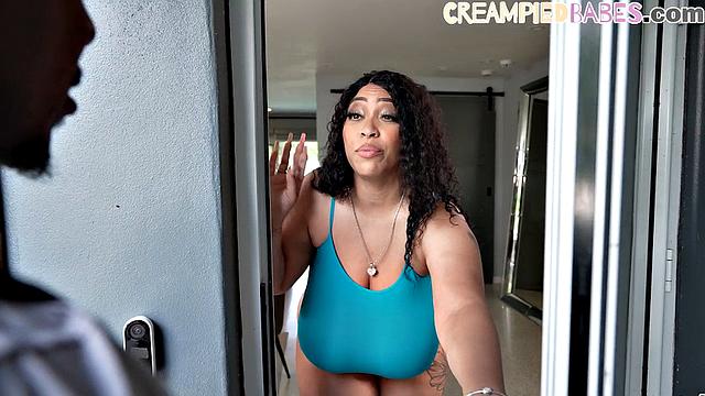 Chubby hugetitted babe pussybanged by BBC