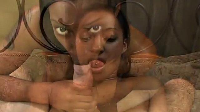 Watch this hot ebony teen blow a white dude's cock and panties in POV