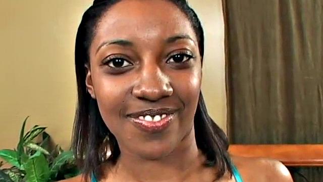 Watch this hot ebony teen blow a white dude's cock and panties in POV