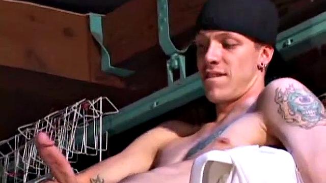 Shane strokes his dick