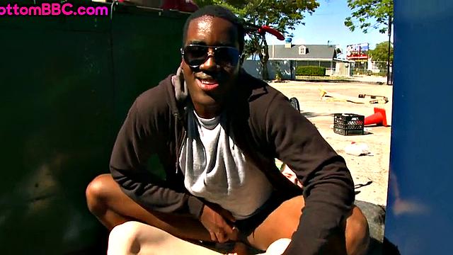 Black public stud assbanged outdoors in pickup for paid anal