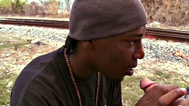 Real straight ebony agrees to going with white dude