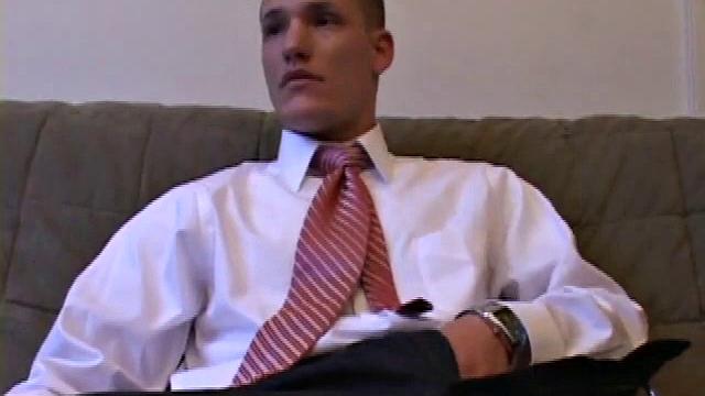 Jay unzips, pulls out a raging boner, and strokes to a porn video. After stripping, he works his dick while talking to the camera. Soon, he explodes an awesome cum gusher on his face and chest.