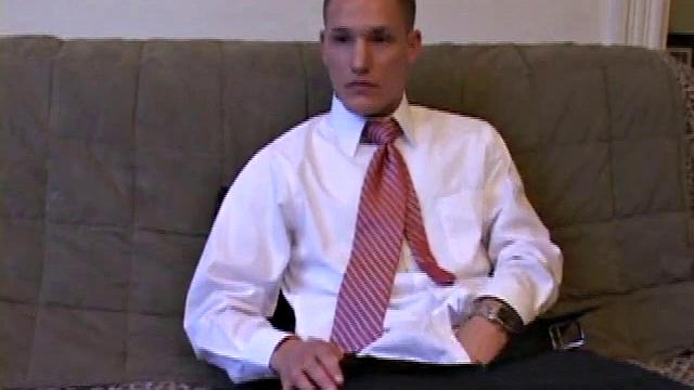 Jay unzips, pulls out a raging boner, and strokes to a porn video. After stripping, he works his dick while talking to the camera. Soon, he explodes an awesome cum gusher on his face and chest.