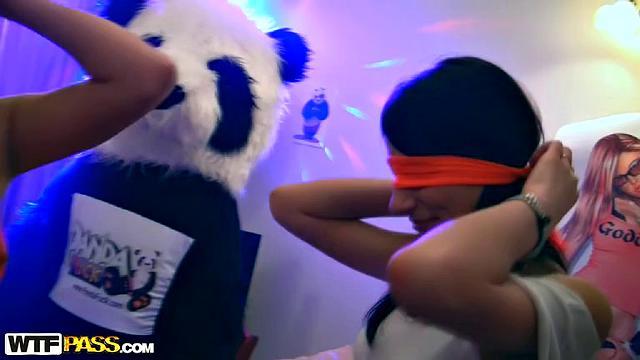 Naked teen chicks drink and party sex