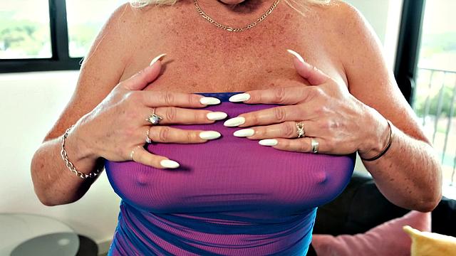 Big-titted wife Charli Adams is back!