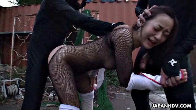 Maria Ono fucked by two, as a prisoner