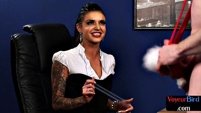 Office cfnm voyeur watches jerker during work hours