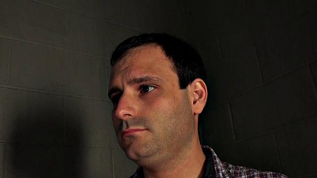 Blonde goddess dominates her bound and gagged slave with a massive strapon