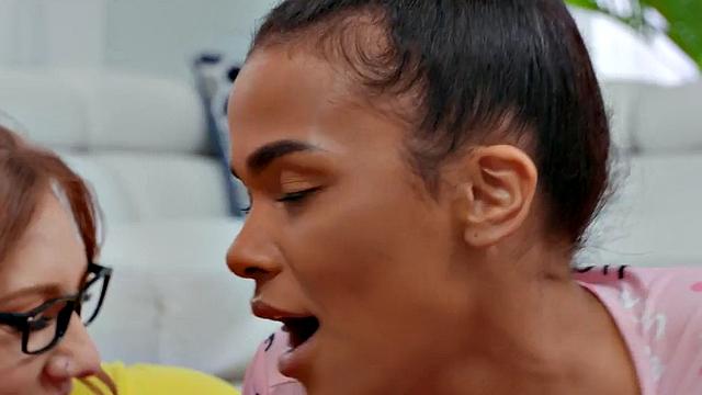 Naughty gaming sluts fucked in threesome by big white dick