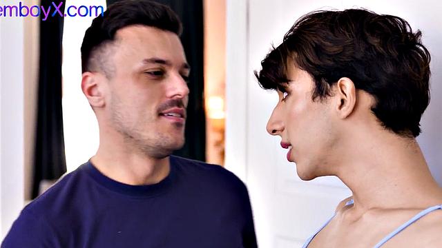 21yo femboy sucks dildo before being barebacked in real anal