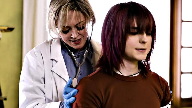 Transsexual beauty fucks female in group sex