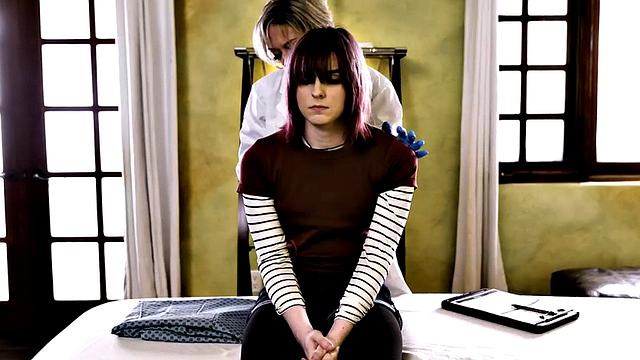 Transsexual beauty fucks female in group sex