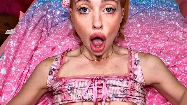 Stepdaughter with small tits and hairy pussy takes taboo POV fucking before getting stuffed