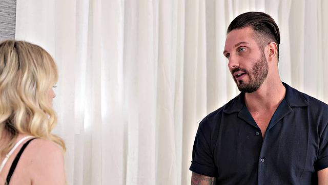 Lilly Bell fucks her friend's dad one last time before getting caught!