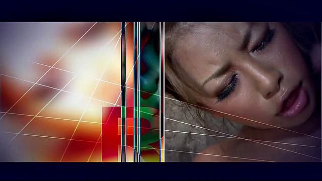 Cute Japanese chick Rumika sucking two cocks and getting toy fucked