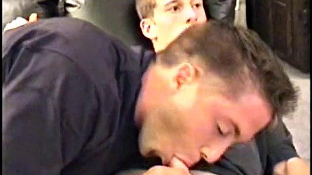 While Adam and Johnny watch porn, they get naked and begin stroking until Johnny decides to suck for the first time. From the look on Adam's face he's pretty good at it.