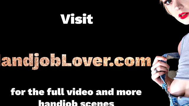 Tugjob chick wanks hard oiled cock in dirty talk POV