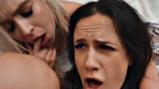 Two kinky sluts go wild with a big dick in a wild threesome