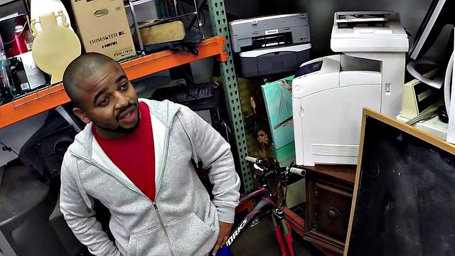 Ebony gaypawn bottom 3some fucked in stockroom for cash