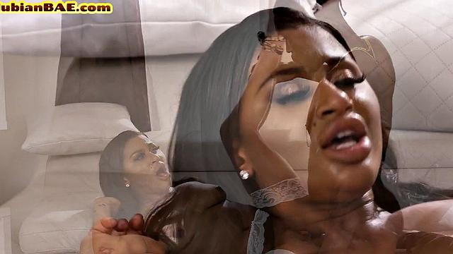 Cocksucking ebony in stockings pussyrammed by BBC