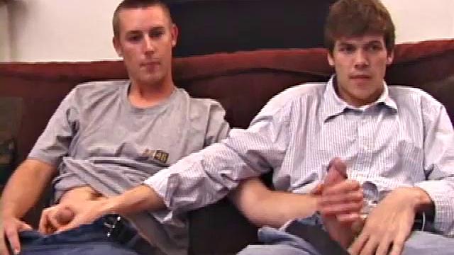 Matthew Matters and Jay Connor hook up for curious play. As clothes come off guys grab their dicks and work up boners. Hand jobs and blowjobs are the order of the day, a first for straight boy Jay.