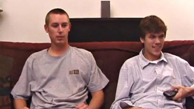 Matthew Matters and Jay Connor hook up for curious play. As clothes come off guys grab their dicks and work up boners. Hand jobs and blowjobs are the order of the day, a first for straight boy Jay.