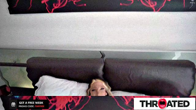 Throated - BIG TITTED INKED BABE Sucks A Huge Cock