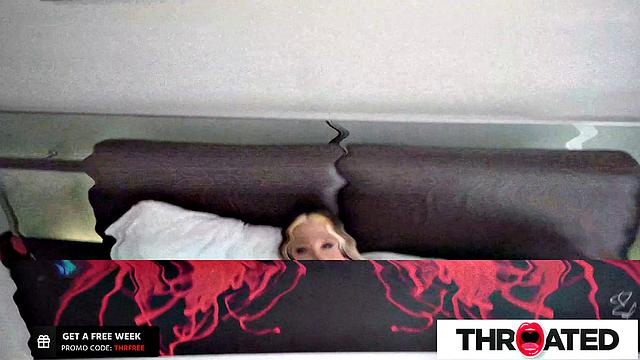 Throated - BIG TITTED INKED BABE Sucks A Huge Cock