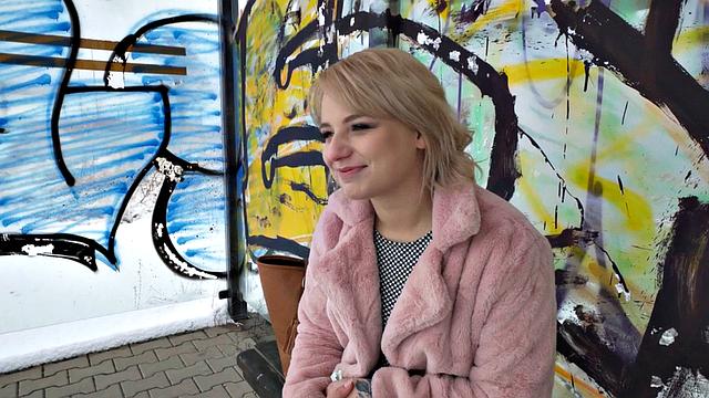 Public nympho blonde slut drilled in her big ass in her room