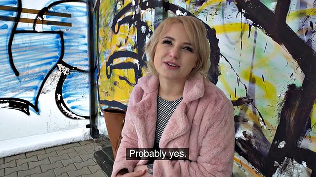 Public nympho blonde slut drilled in her big ass in her room