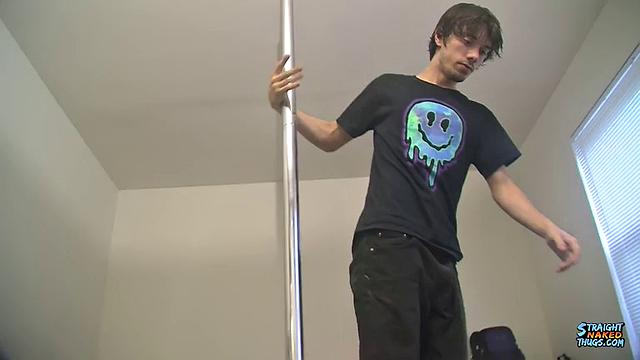 Chad Turner's Pole Dancing and Jerking Display!