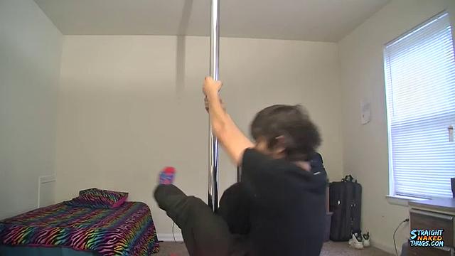 Chad Turner's Pole Dancing and Jerking Display!