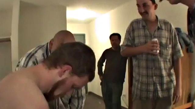 Facialised toyed slut in group sex