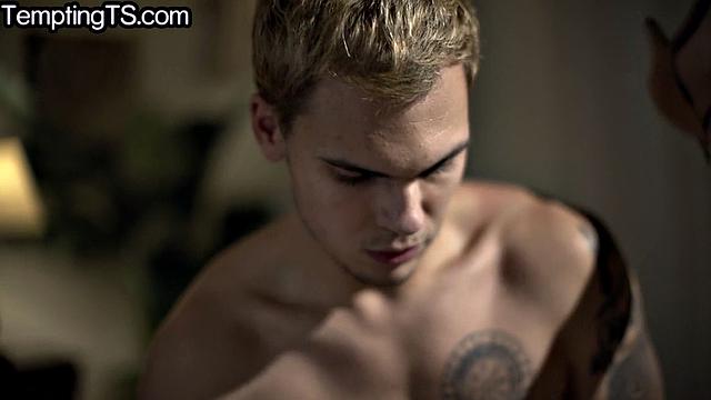 Big-titted Trans drilled by horny BF