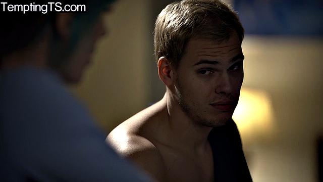 Big-titted Trans drilled by horny BF