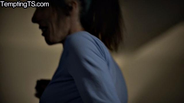 Big-titted Trans drilled by horny BF