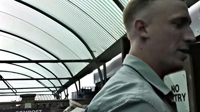 Inked mature skank fucking two dicks