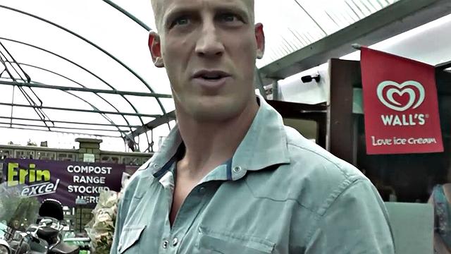 Inked mature skank fucking two dicks