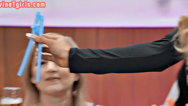 Big titted trans fucks bride in wet pussy hole